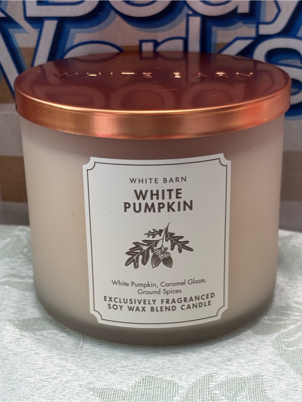 Bath & Body Works White Barn White Pumpkin Three Wick Scented Candle